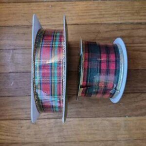 2 NEW-- Christmas Plaid Craft Ribbon